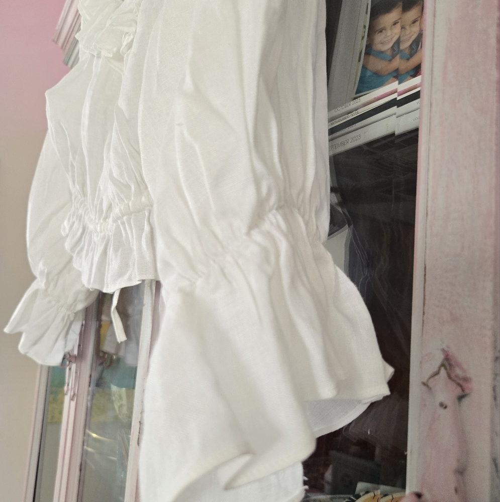 White Ruffled Blouse - image 3